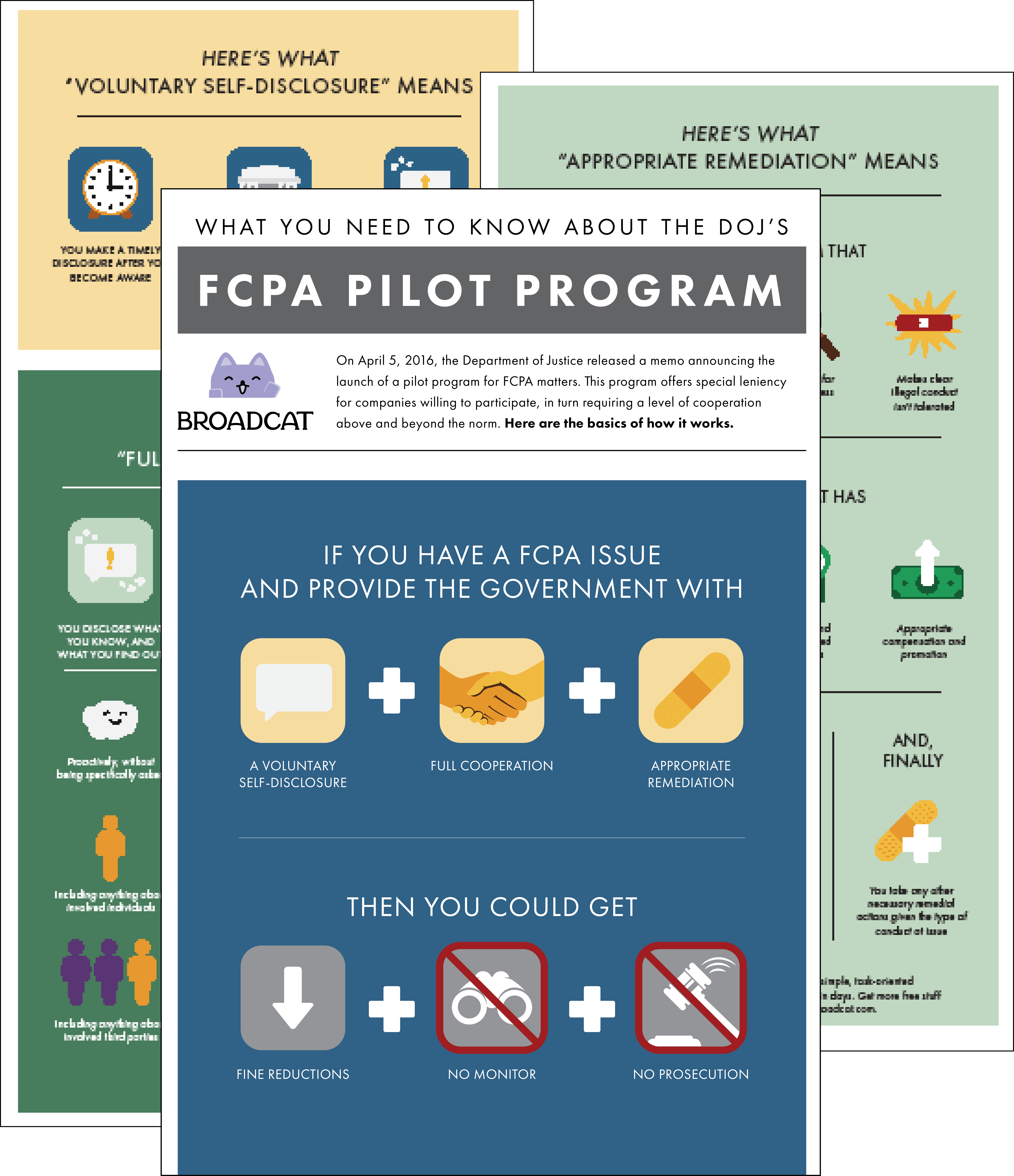 Preview of the FCPA Pilot Program, as clarified by Broadcat. Download it now, for free!