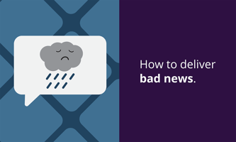 A rain cloud with a frowning facial expression contained in a speech bubble.